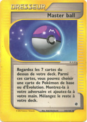 Carte Pokémon Master ball 143/165 Peu commune Expedition