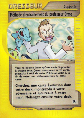 Carte Pokémon Méthode d'entraînement du professeur Orme 148/165 Peu commune Expedition