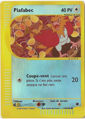 Carte Pokémon Piafabec 130/165 Commune Expedition
