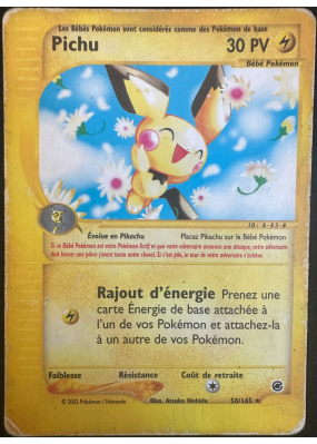 Carte Pokémon Pichu 58/165 Rare Expedition