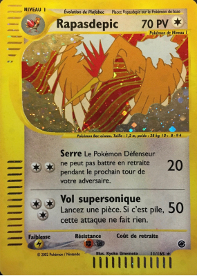 Carte Pokémon Rapasdepic 11/165 Holographique Expedition