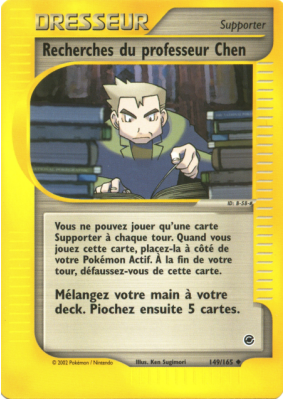 Carte Pokémon Recherches du professeur Chen 149/165 Peu commune Expedition