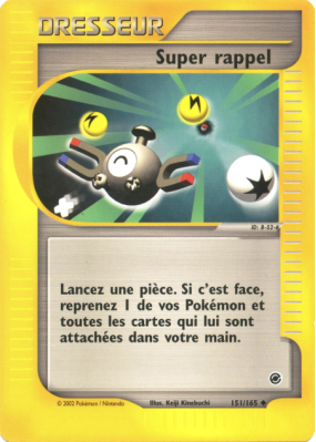 Carte Pokémon Super rappel 151/165 Peu commune Expedition