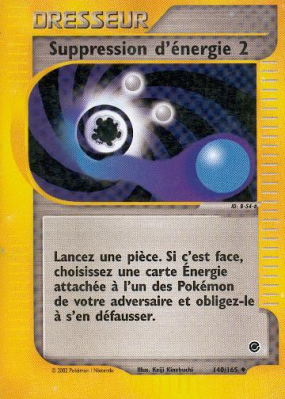 Carte Pokémon Suppression d'énergie 2 140/165 Peu commune Expedition