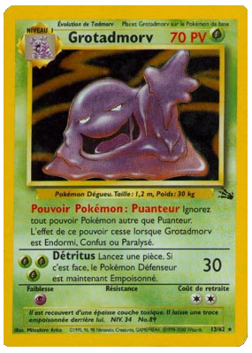 Carte Pokémon Grotadmorv 13/62 Holographique Fossile (JCC)