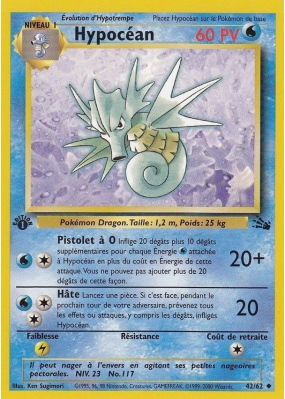 Carte Pokémon Hypocéan 42/62 Peu commune Fossile (JCC)
