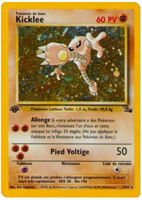 Carte Pokémon Kicklee 7/62 Holographique Fossile (JCC)