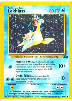 Carte Pokémon Lokhlass 10/62 Holographique Fossile (JCC)