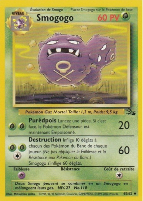 Carte Pokémon Smogogo 45/62 Peu commune Fossile (JCC)