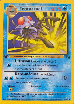 Carte Pokémon Tentacruel 44/62 Peu commune Fossile (JCC)