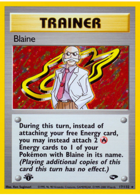 Carte Pokémon Blaine 17/132 Holographique Gym Challenge