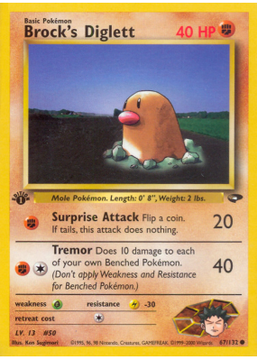 Carte Pokémon Brock's Diglett 67/132 Commune Gym Challenge
