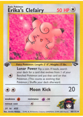 Carte Pokémon Erika's Clefairy 40/132 Peu commune Gym Challenge