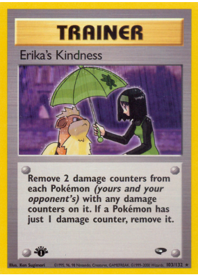 Carte Pokémon Erika's Kindness 103/132 Rare Gym Challenge