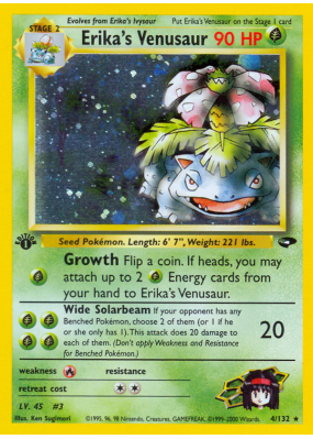 Carte Pokémon Erika's Venusaur 4/132 Holographique Gym Challenge