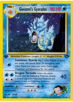 Carte Pokémon Giovanni's Gyarados 5/132 Holographique Gym Challenge