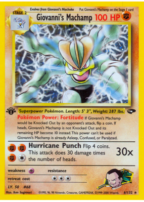 Carte Pokémon Giovanni's Machamp 6/132 Holographique Gym Challenge