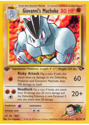 Carte Pokémon Giovanni's Machoke 42/132 Peu commune Gym Challenge