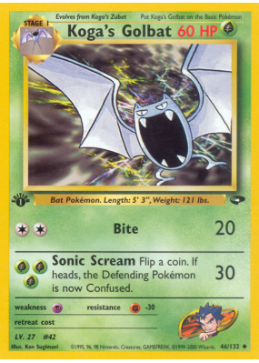 Carte Pokémon Koga's Golbat 46/132 Peu commune Gym Challenge