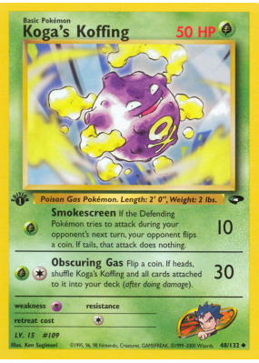 Carte Pokémon Koga's Koffing 48/132 Peu commune Gym Challenge