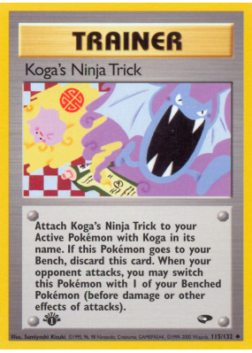Carte Pokémon Koga's Ninja Trick 115/132 Peu commune Gym Challenge
