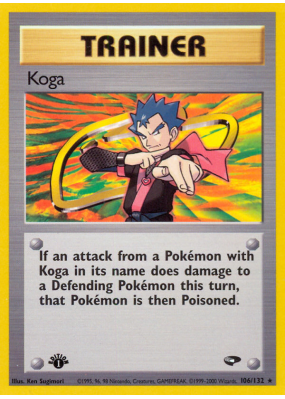 Carte Pokémon Koga 106/132 Rare Gym Challenge