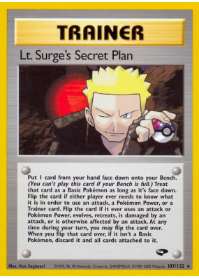 Carte Pokémon Lt. Surge's Secret Plan 107/132 Rare Gym Challenge