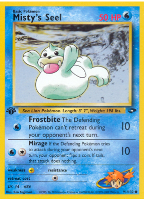 Carte Pokémon Misty's Seel 91/132 Commune Gym Challenge