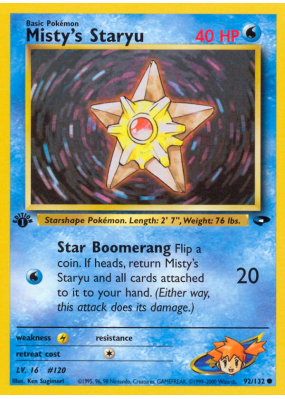 Carte Pokémon Misty's Staryu 92/132 Commune Gym Challenge