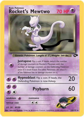 Carte Pokémon Rocket's Mewtwo 14/132 Holographique Gym Challenge