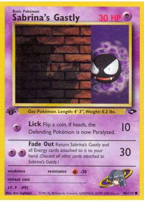 Carte Pokémon Sabrina's Gastly 96/132 Commune Gym Challenge