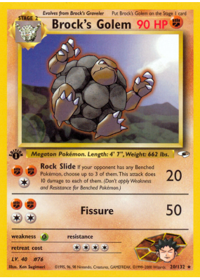 Carte Pokémon Brock's Golem 20/132 Rare Gym Heroes