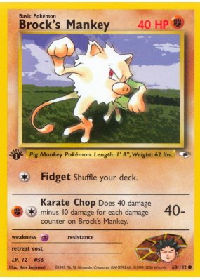 Carte Pokémon Brock's Mankey 68/132 Commune Gym Heroes