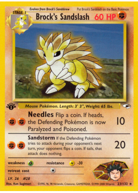 Carte Pokémon Brock's Sandslash 23/132 Rare Gym Heroes