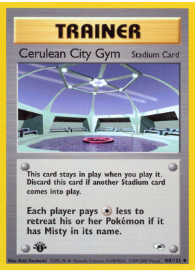 Carte Pokémon Cerulean City Gym 108/132 Peu commune Gym Heroes