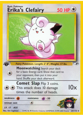 Carte Pokémon Erika's Clefairy 25/132 Rare Gym Heroes