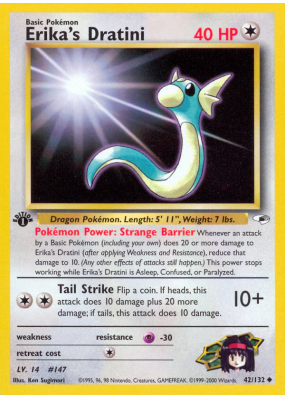 Carte Pokémon Erika's Dratini 42/132 Peu commune Gym Heroes