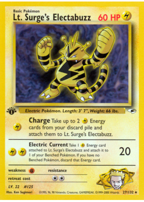 Carte Pokémon Lt. Surge's Electabuzz 27/132 Rare Gym Heroes
