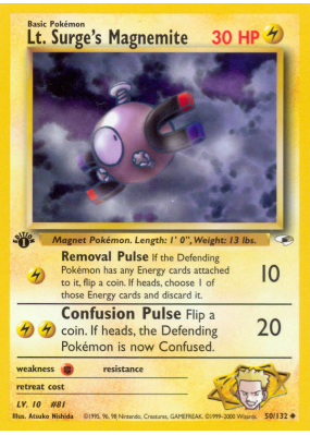 Carte Pokémon Lt. Surge's Magnemite 50/132 Peu commune Gym Heroes