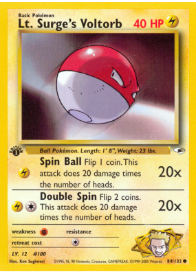 Carte Pokémon Lt. Surge's Voltorb 84/132 Commune Gym Heroes