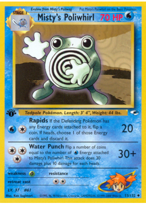 Carte Pokémon Misty's Poliwhirl 53/132 Peu commune Gym Heroes