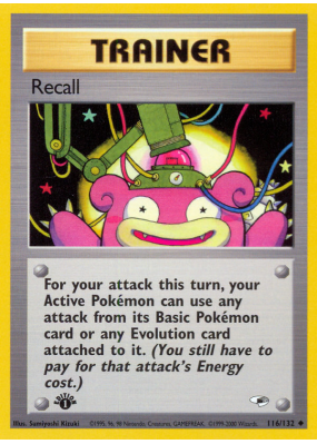 Carte Pokémon Recall 116/132 Peu commune Gym Heroes