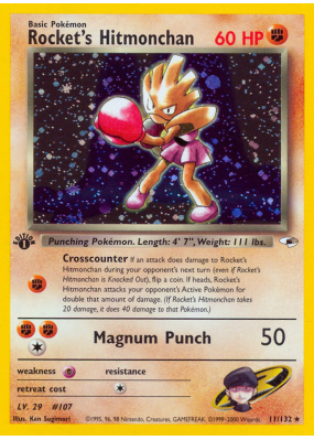 Carte Pokémon Rocket's Hitmonchan 11/132 Holographique Gym Heroes