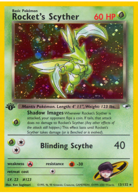 Carte Pokémon Rocket's Scyther 13/132 Holographique Gym Heroes