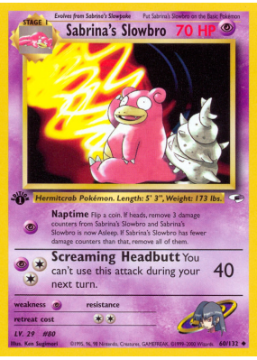 Carte Pokémon Sabrina's Slowbro 60/132 Peu commune Gym Heroes