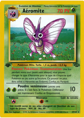 Carte Pokémon Aéromite 29/64 Rare Jungle (JCC)