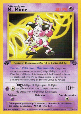 Carte Pokémon M. Mime 22/64 Rare Jungle (JCC)
