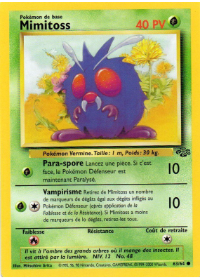 Carte Pokémon Mimitoss 63/64 Commune Jungle (JCC)