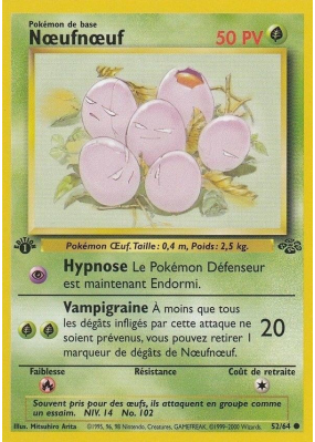 Carte Pokémon Nœufnœuf 52/64 Commune Jungle (JCC)