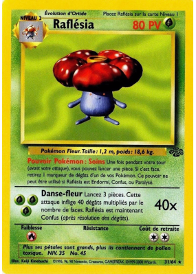 Carte Pokémon Raflésia 31/64 Rare Jungle (JCC)